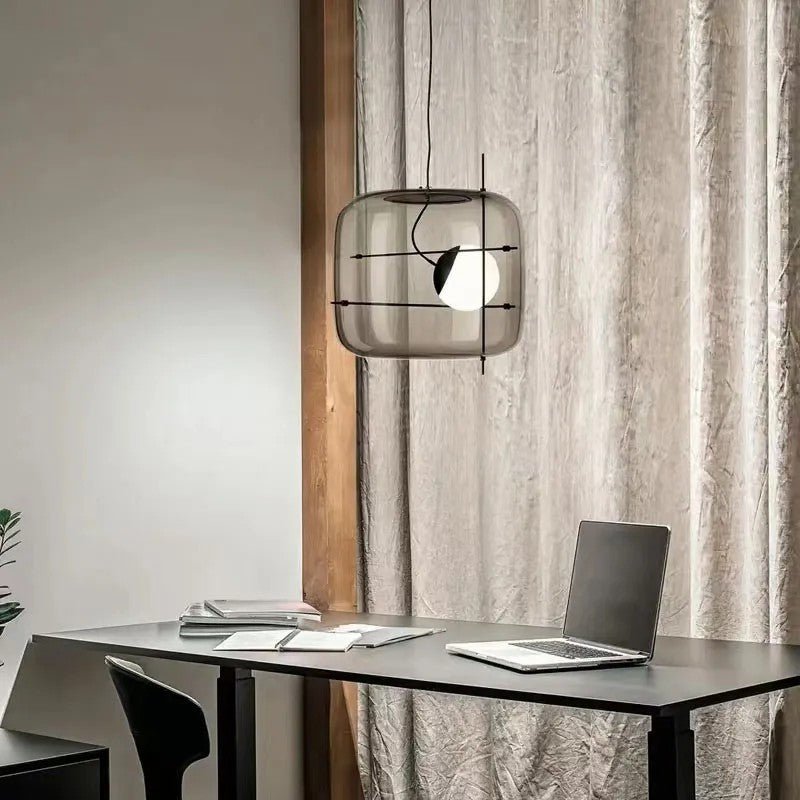 Plot Glass Pendant Light – Soft Diffused Glow with Modern Ventilated Design