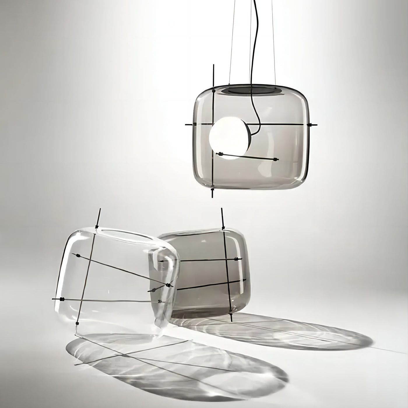 Plot Glass Pendant Light – Soft Diffused Glow with Modern Ventilated Design