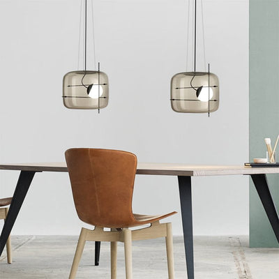 Plot Glass Pendant Light – Soft Diffused Glow with Modern Ventilated Design