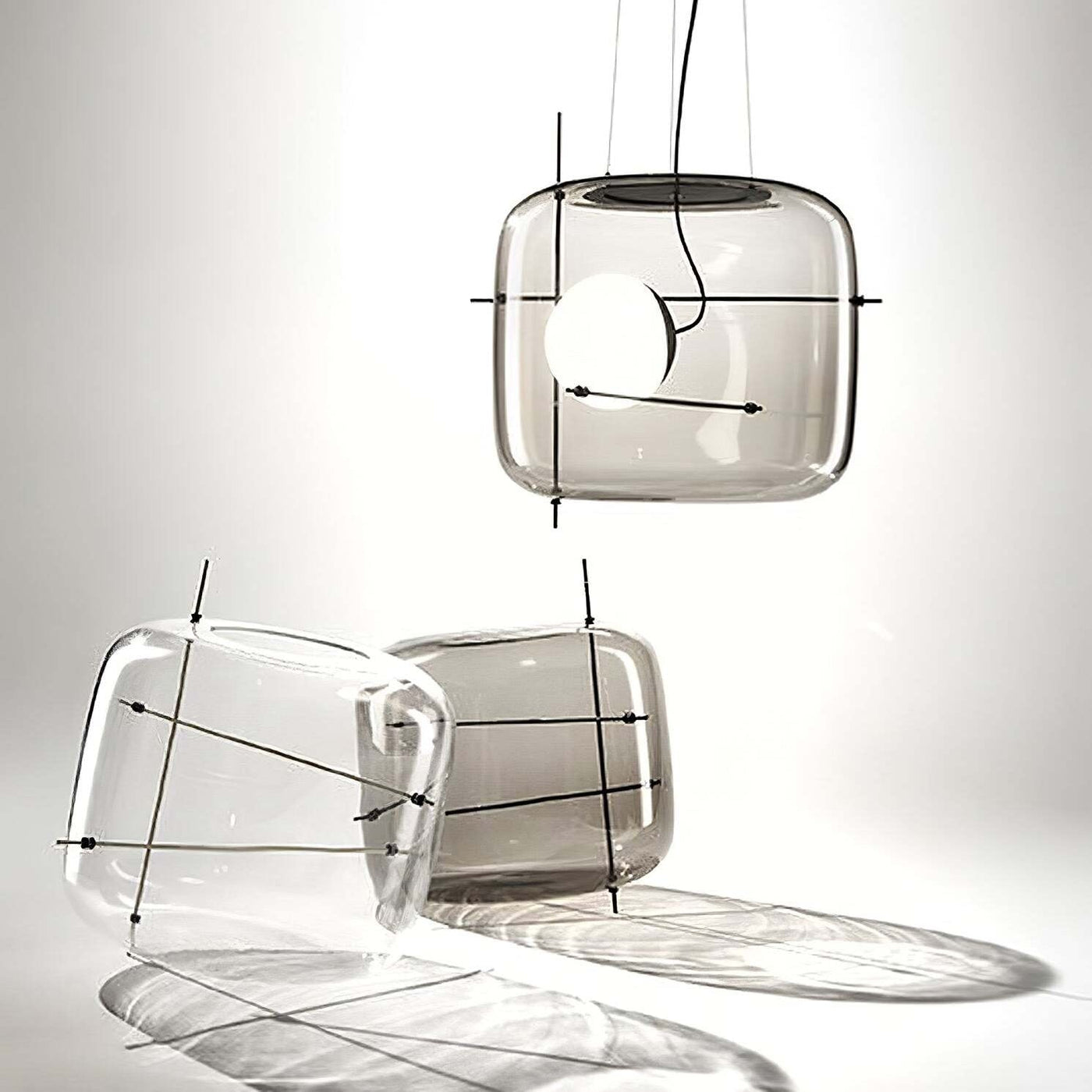 Plot Glass Pendant Light – Soft Diffused Glow with Modern Ventilated Design