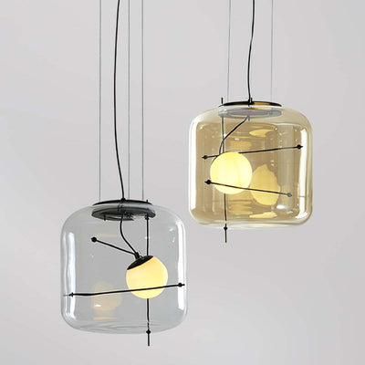 Plot Glass Pendant Light – Soft Diffused Glow with Modern Ventilated Design