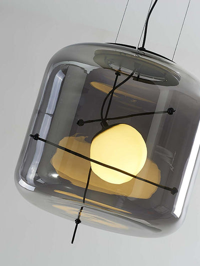Plot Glass Pendant Light – Soft Diffused Glow with Modern Ventilated Design