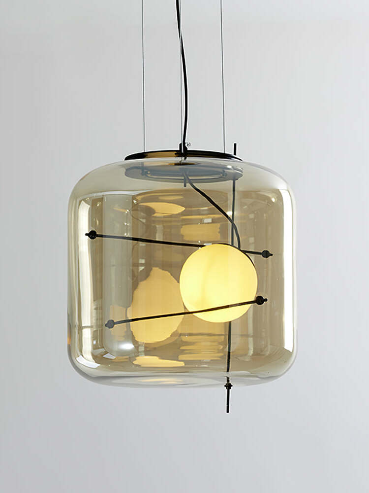 Plot Glass Pendant Light – Soft Diffused Glow with Modern Ventilated Design