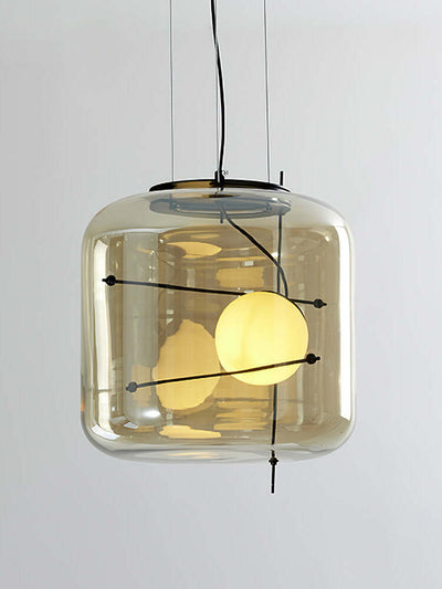 Plot Glass Pendant Light – Soft Diffused Glow with Modern Ventilated Design