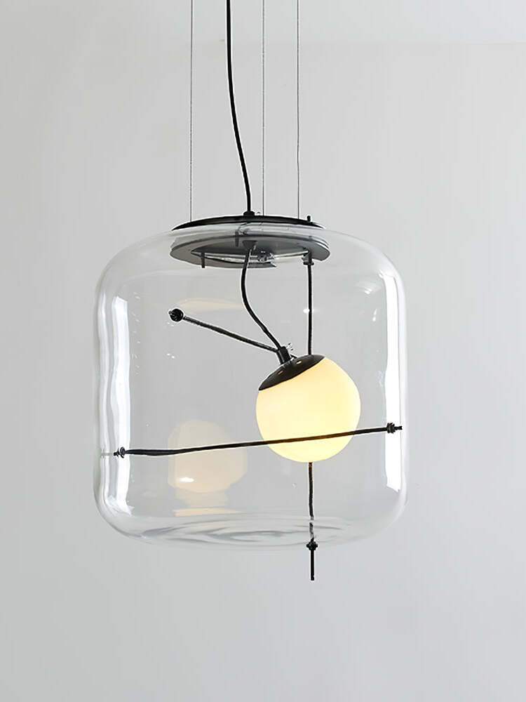 Plot Glass Pendant Light – Soft Diffused Glow with Modern Ventilated Design