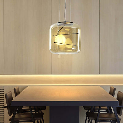Plot Glass Pendant Light – Soft Diffused Glow with Modern Ventilated Design