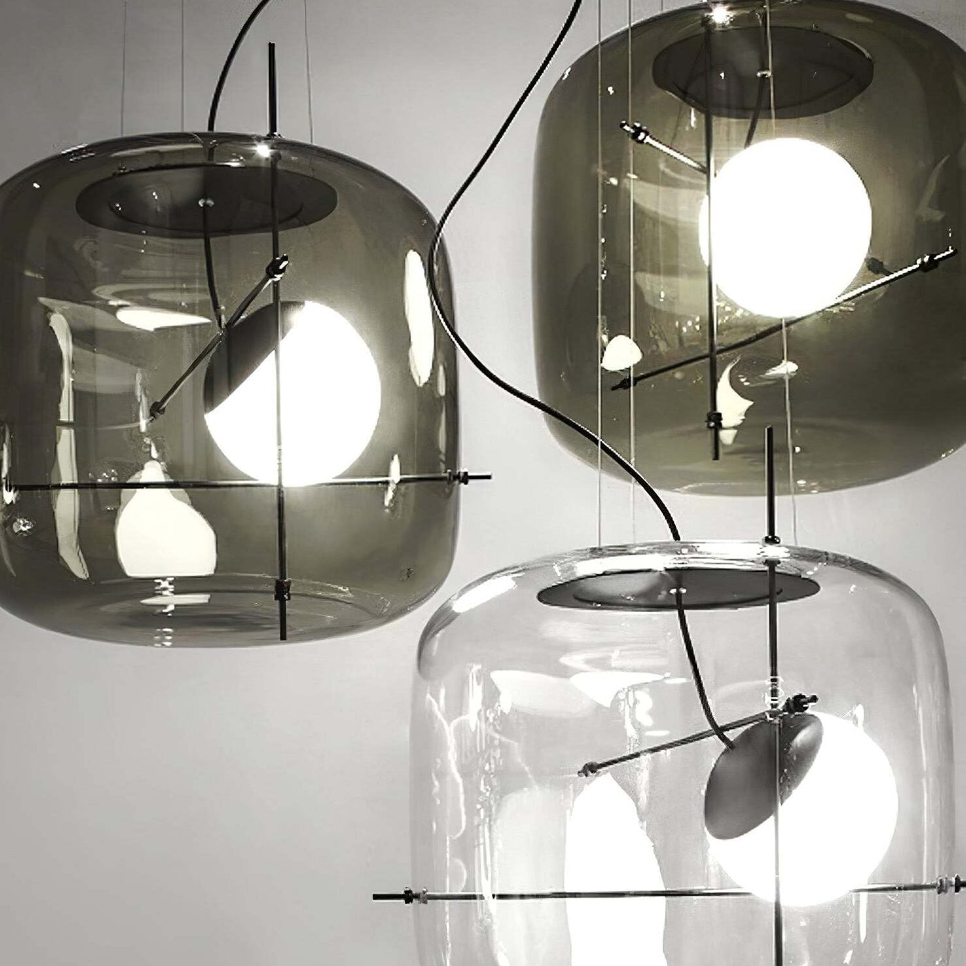 Plot Glass Pendant Light – Soft Diffused Glow with Modern Ventilated Design