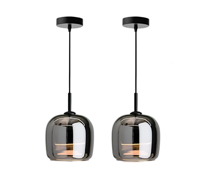 Nordic Black Glass Pendant Light – Sleek & Luxurious LED Chandelier