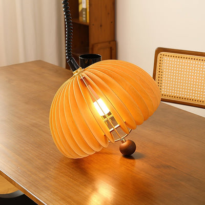 Pumpkin Pendant Light – Adjustable Wooden & Metal Hanging Lamp for a Cosy Atmosphere