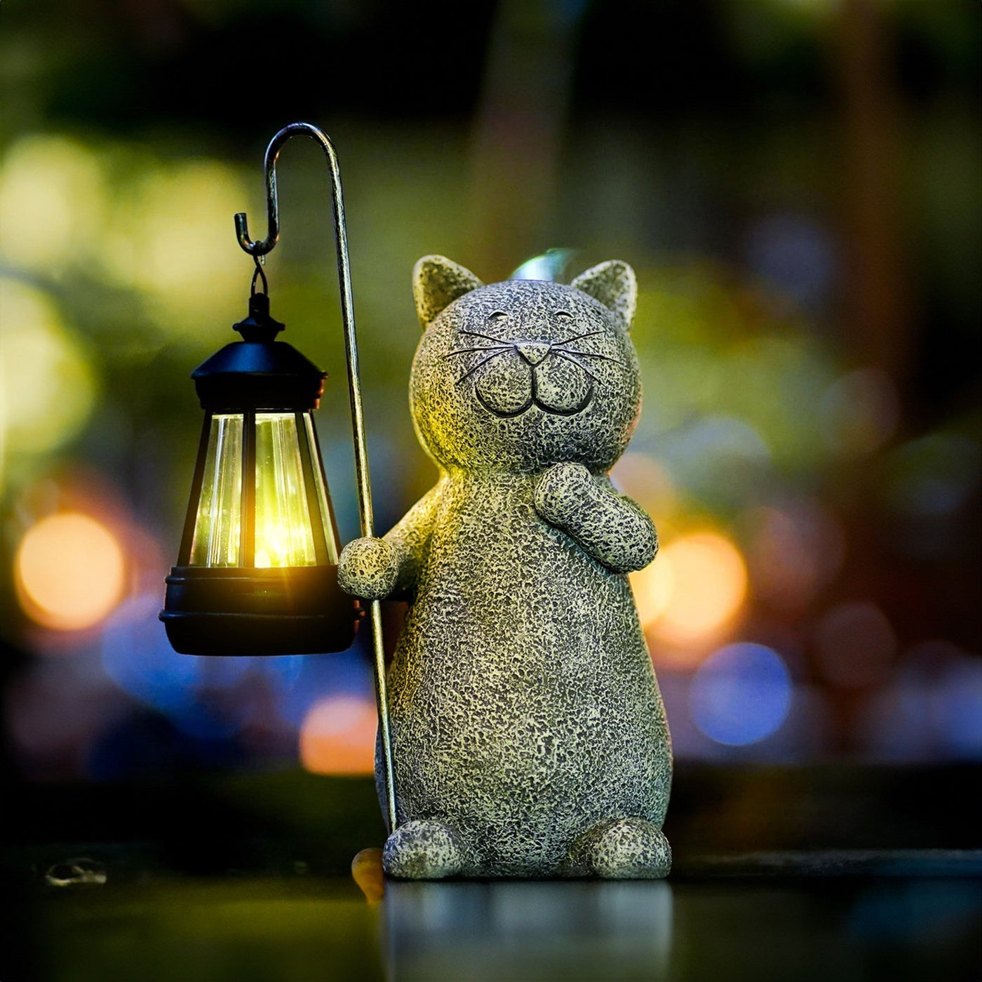 Goldglowing Cat – Solar-Powered LED Garden Statue with Automatic Light Sensor