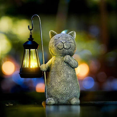 Goldglowing Cat – Solar-Powered LED Garden Statue with Automatic Light Sensor