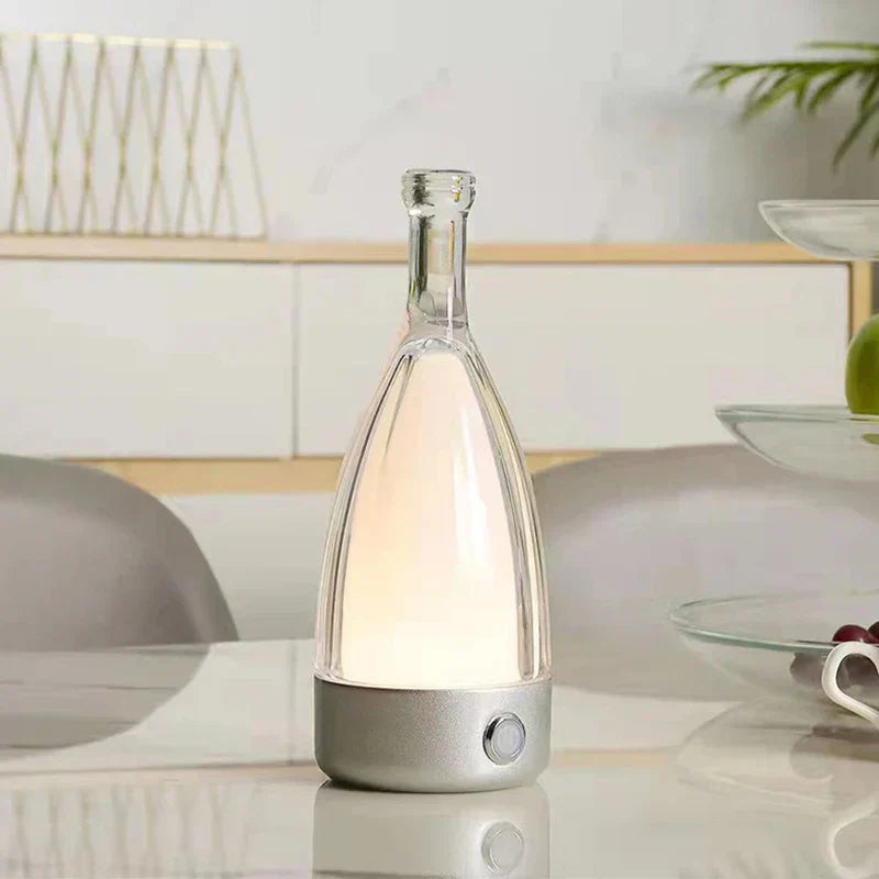Rechargeable Wine Bottle Night Light – Touch-Control LED Lamp with Dimmable Modes