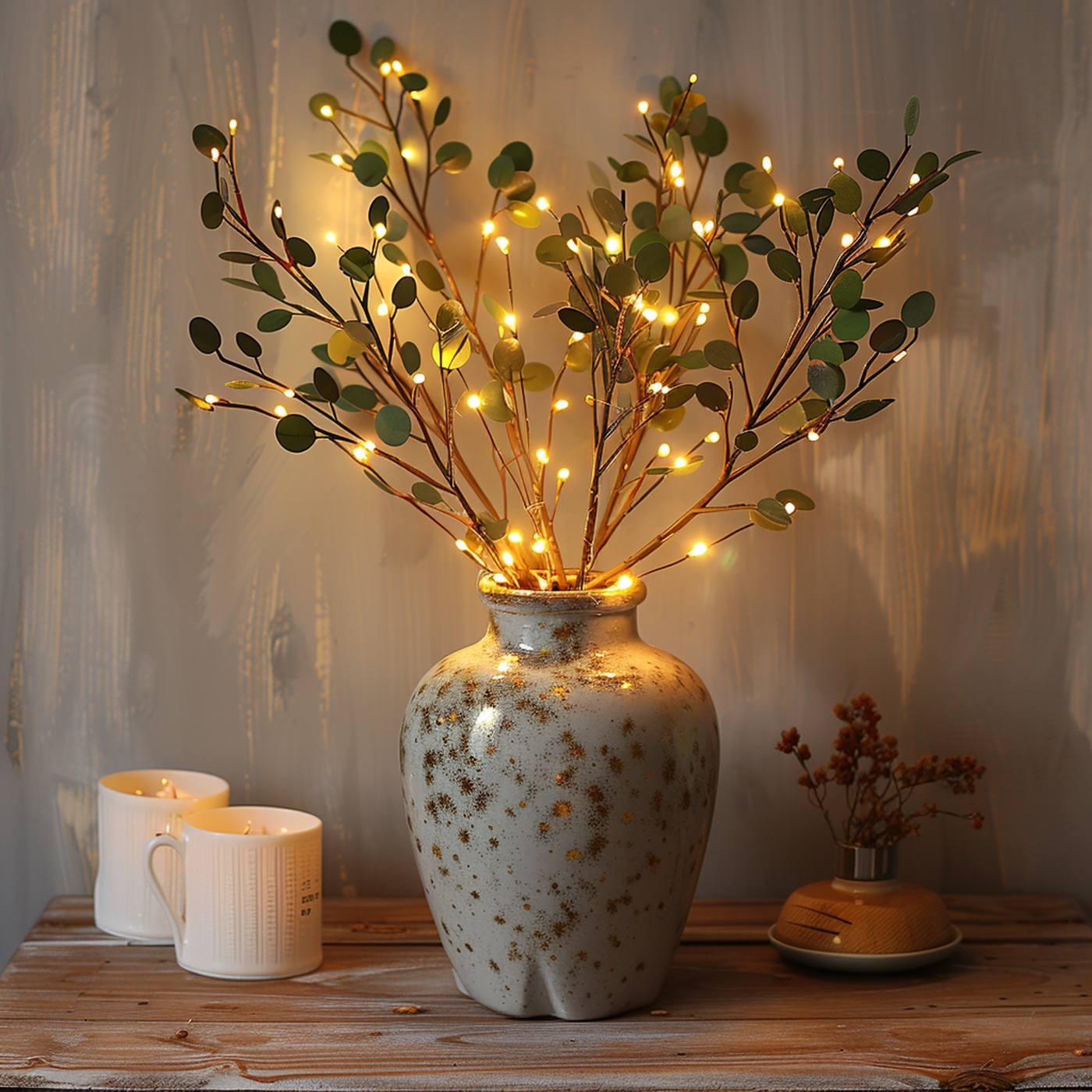 Fairy Light Olive Branch – Warm White LED Decorative Tree Lights (70cm)