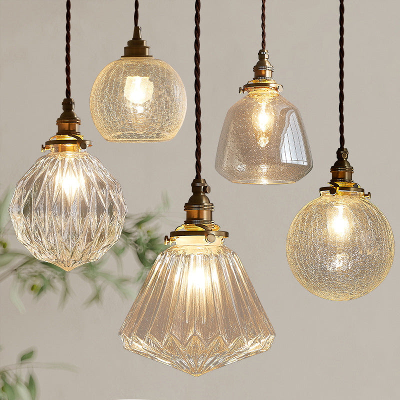 Crystal Glass Pendant Light – Minimalist Nordic Elegance for Dining Spaces