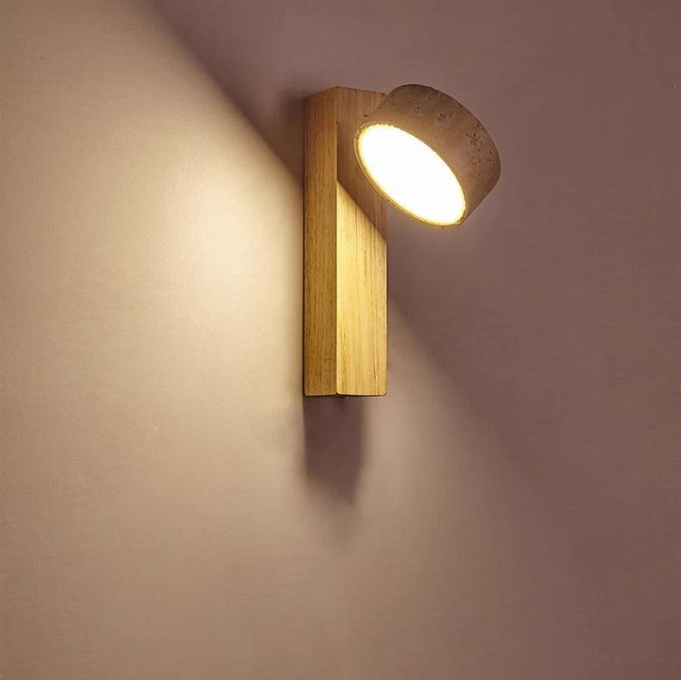 Wabi-Sabi Off-White Travertine Wall Lamp – Minimalist Elegance in Natural Form