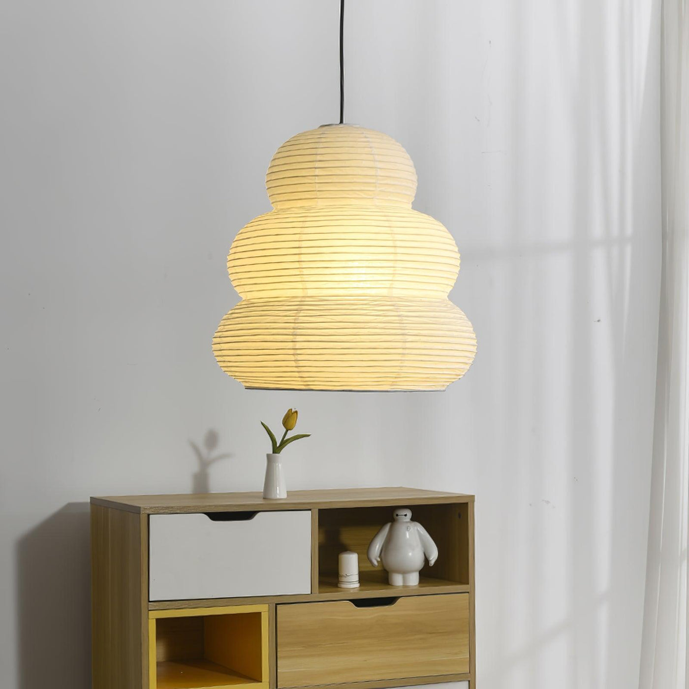 Rice Paper Pendant Light – Soft, Diffused Glow with Natural Elegance