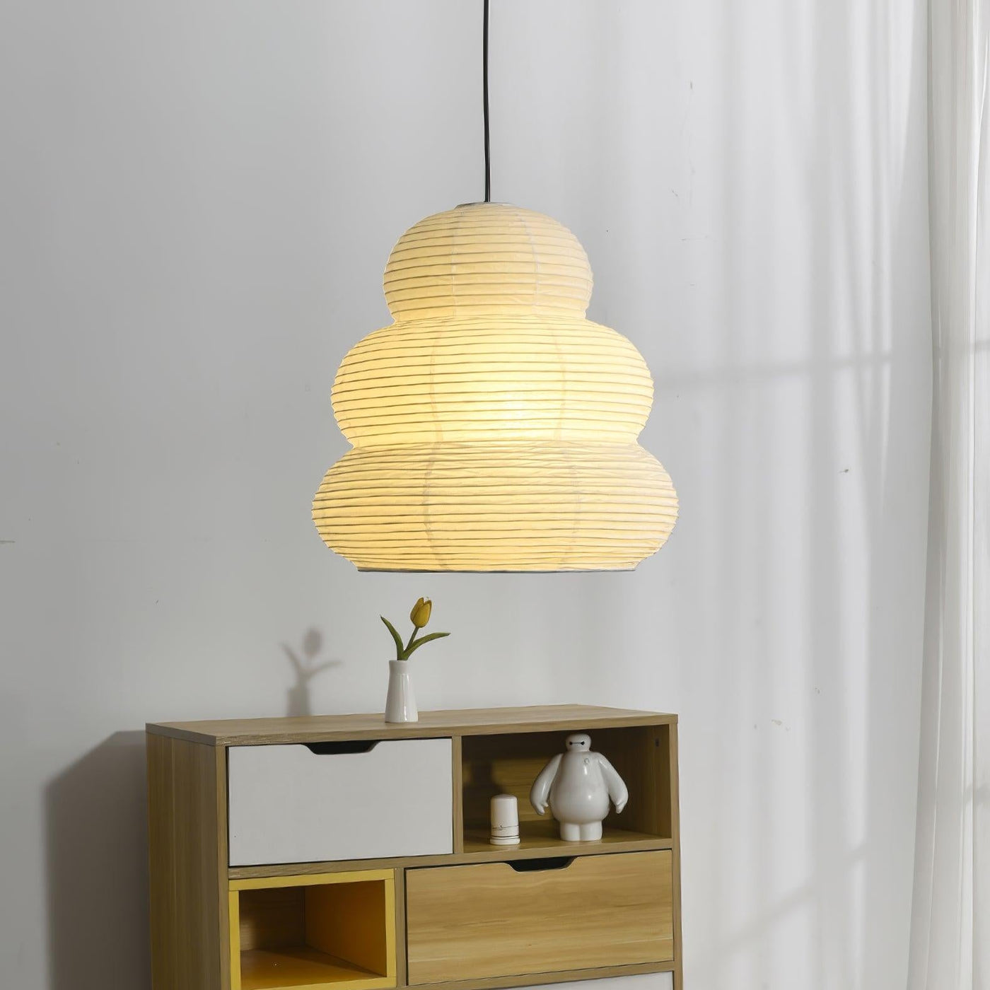 Rice Paper Pendant Light – Soft, Diffused Glow with Natural Elegance