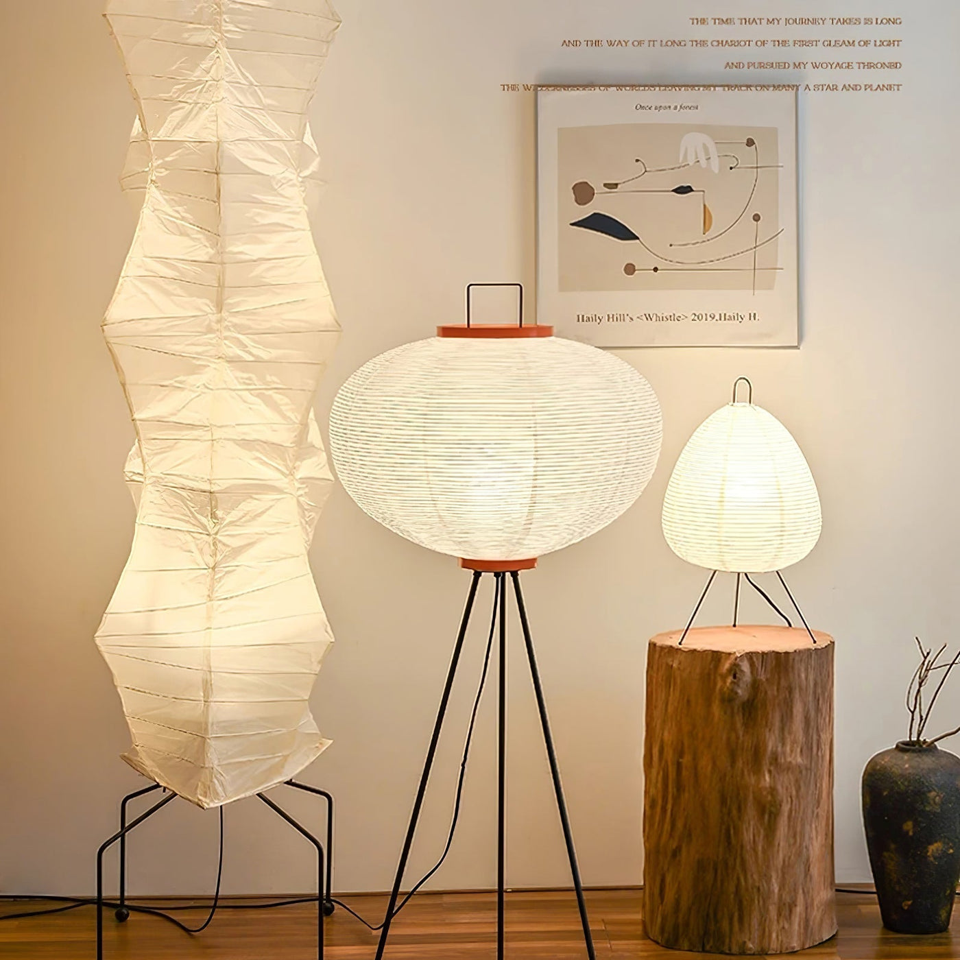 Rice Paper Floor Lamp – Minimalist Soft Glow Lighting for a Tranquil Ambience
