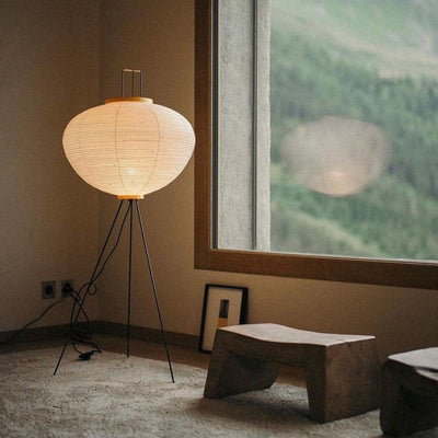 Rice Paper Floor Lamp – Minimalist Soft Glow Lighting for a Tranquil Ambience