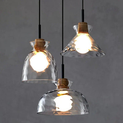 Japanese Minimalist Chandelier – Timeless Elegance in Glass & Iron