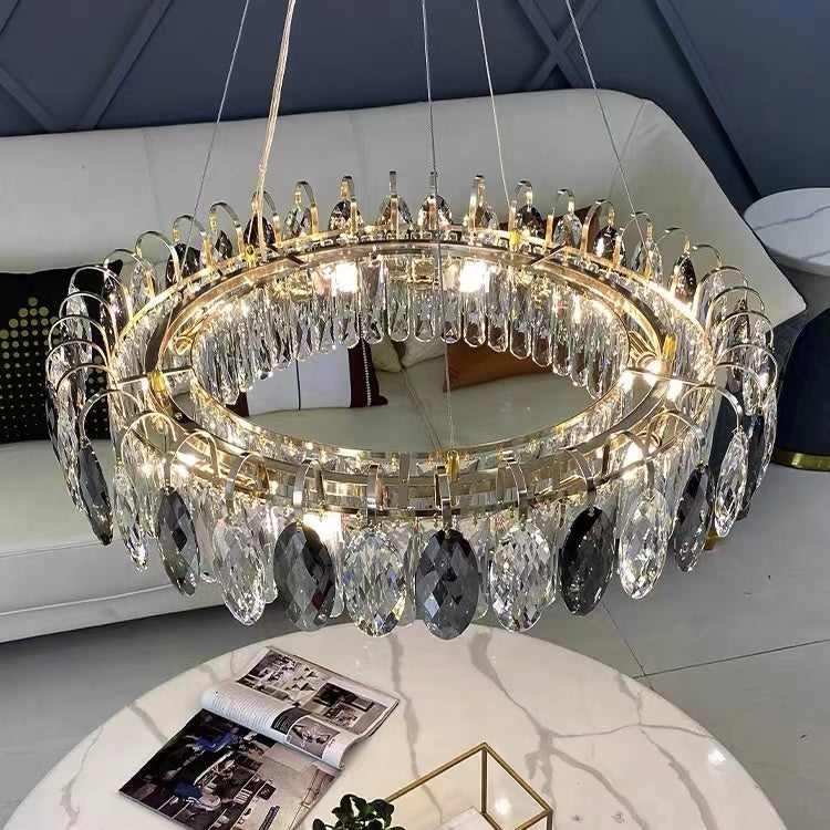 Luxury K9 Crystal Chandelier – Elegant Rose Gold Design & Dimmable LED