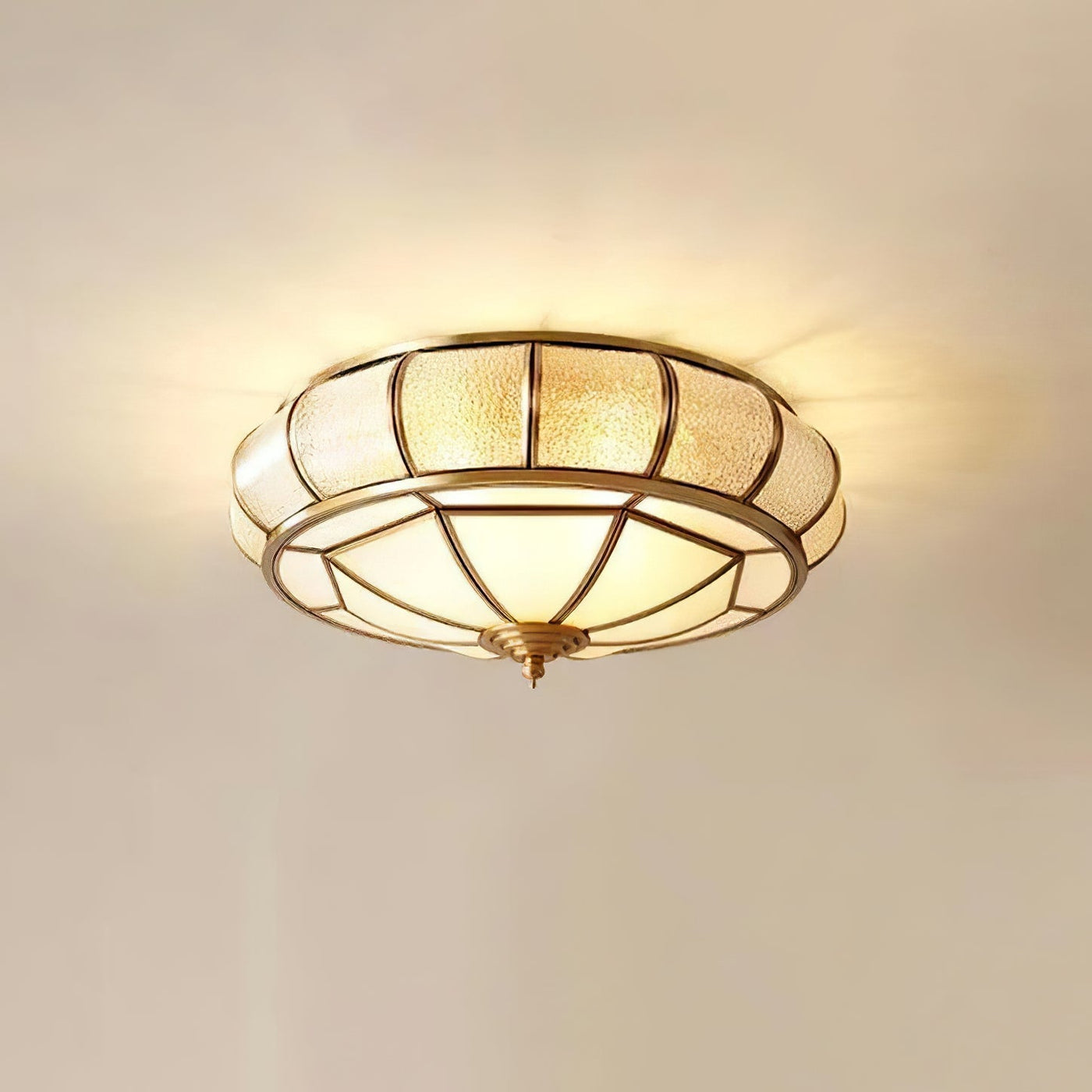Round Textured Glass Ceiling Light – Timeless Elegance with Soft Illumination