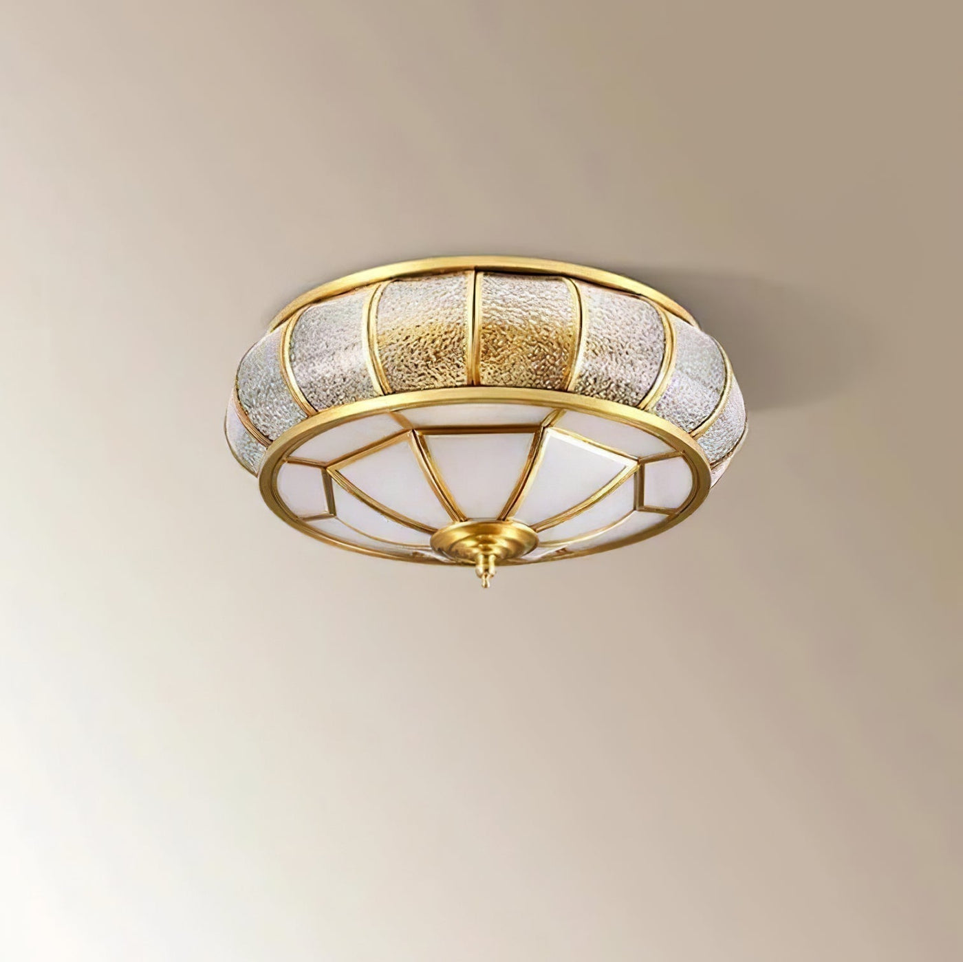 Round Textured Glass Ceiling Light – Timeless Elegance with Soft Illumination