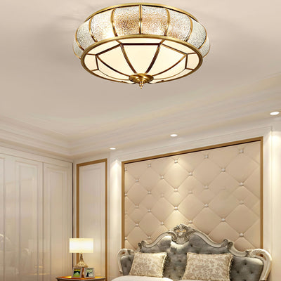 Round Textured Glass Ceiling Light – Timeless Elegance with Soft Illumination