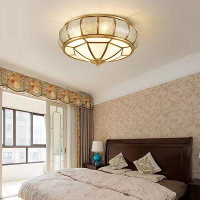 Round Textured Glass Ceiling Light – Timeless Elegance with Soft Illumination