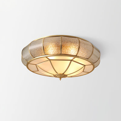 Round Textured Glass Ceiling Light – Timeless Elegance with Soft Illumination