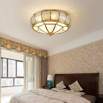Round Textured Glass Ceiling Light – Timeless Elegance with Soft Illumination