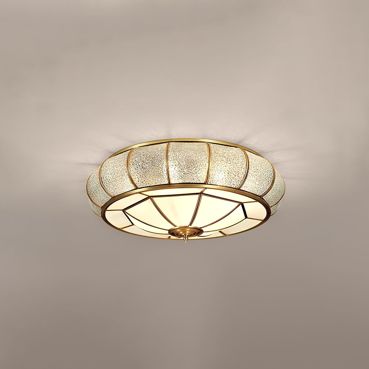 Round Textured Glass Ceiling Light – Timeless Elegance with Soft Illumination