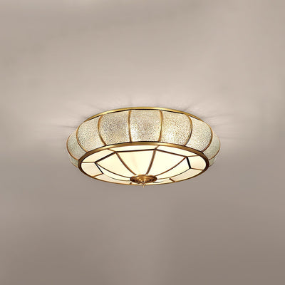 Round Textured Glass Ceiling Light – Timeless Elegance with Soft Illumination