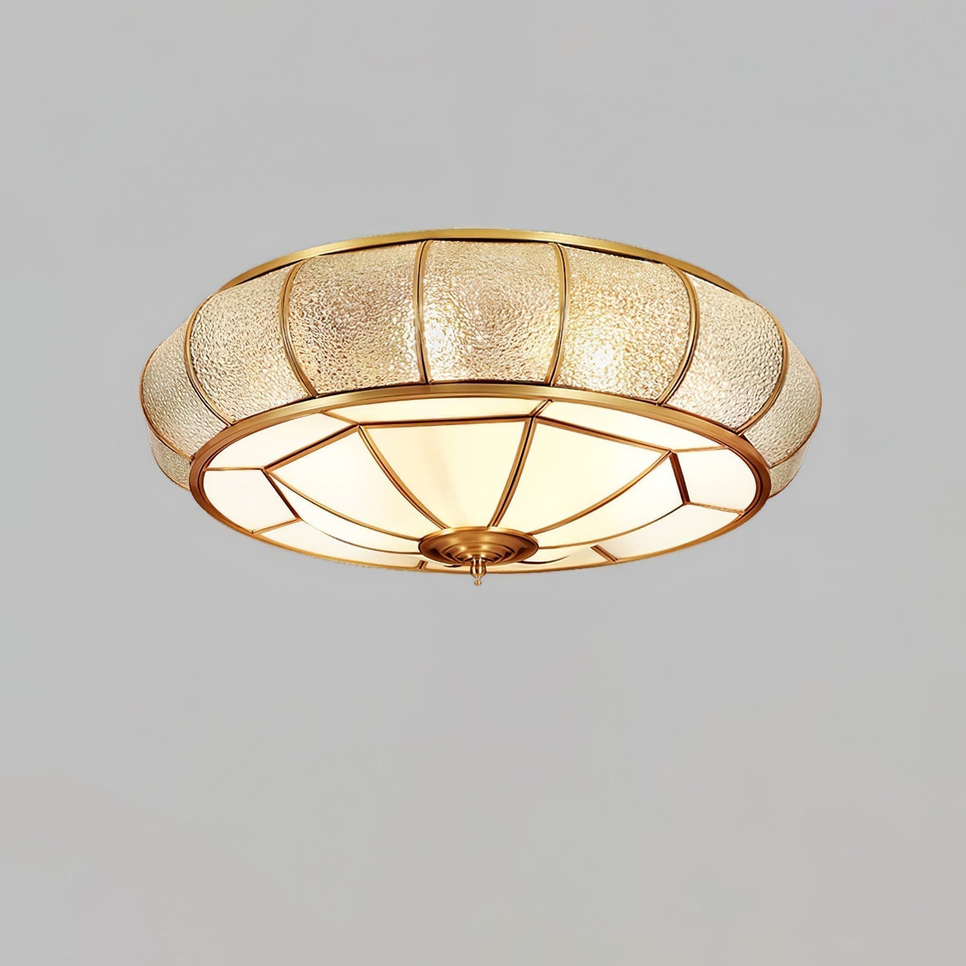 Round Textured Glass Ceiling Light – Timeless Elegance with Soft Illumination