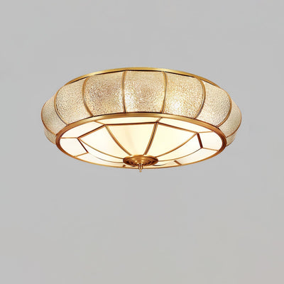 Round Textured Glass Ceiling Light – Timeless Elegance with Soft Illumination