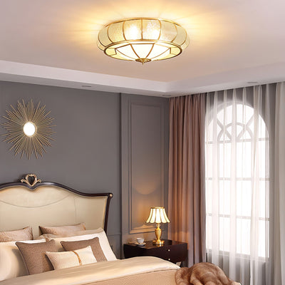 Round Textured Glass Ceiling Light – Timeless Elegance with Soft Illumination