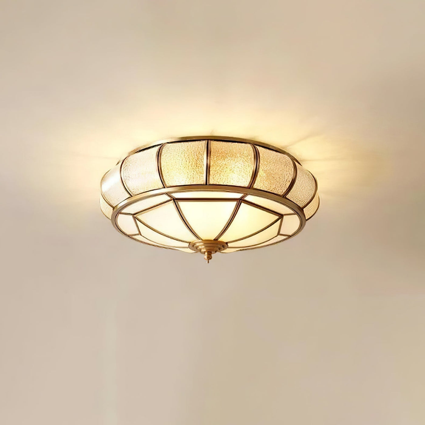 Round Textured Glass Ceiling Light – Timeless Elegance with Soft Illumination
