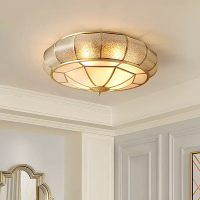 Round Textured Glass Ceiling Light – Timeless Elegance with Soft Illumination