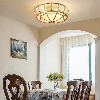 Round Textured Glass Ceiling Light – Timeless Elegance with Soft Illumination