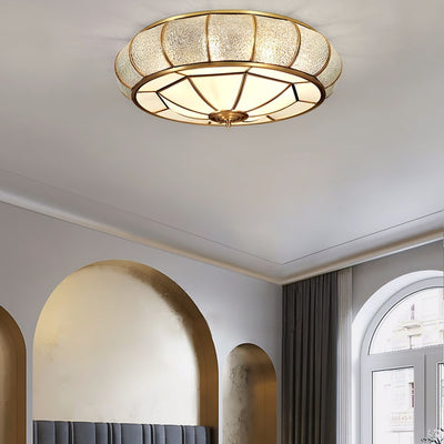 Round Textured Glass Ceiling Light – Timeless Elegance with Soft Illumination
