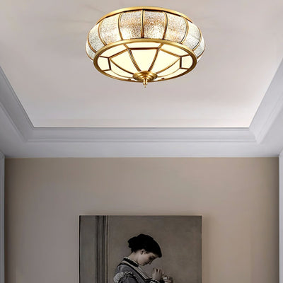 Round Textured Glass Ceiling Light – Timeless Elegance with Soft Illumination