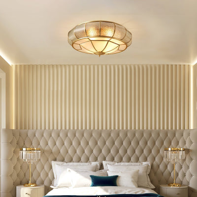 Round Textured Glass Ceiling Light – Timeless Elegance with Soft Illumination
