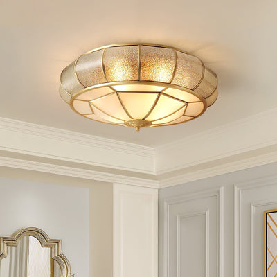 Round Textured Glass Ceiling Light – Timeless Elegance with Soft Illumination