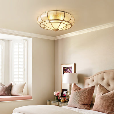 Round Textured Glass Ceiling Light – Timeless Elegance with Soft Illumination