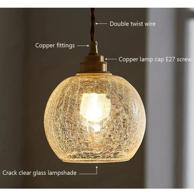 Crystal Glass Pendant Light – Minimalist Nordic Elegance for Dining Spaces