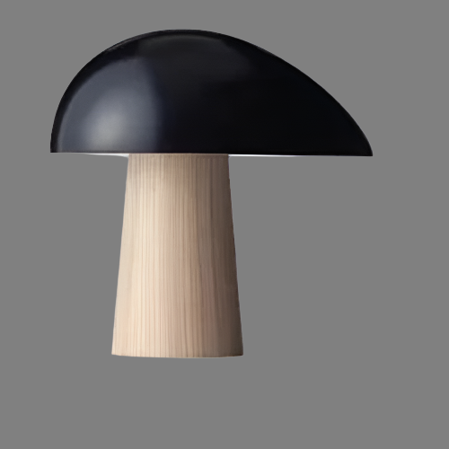 Juno Scandinavian Table Lamp – Modern Mushroom-Inspired Design with Wood Accents