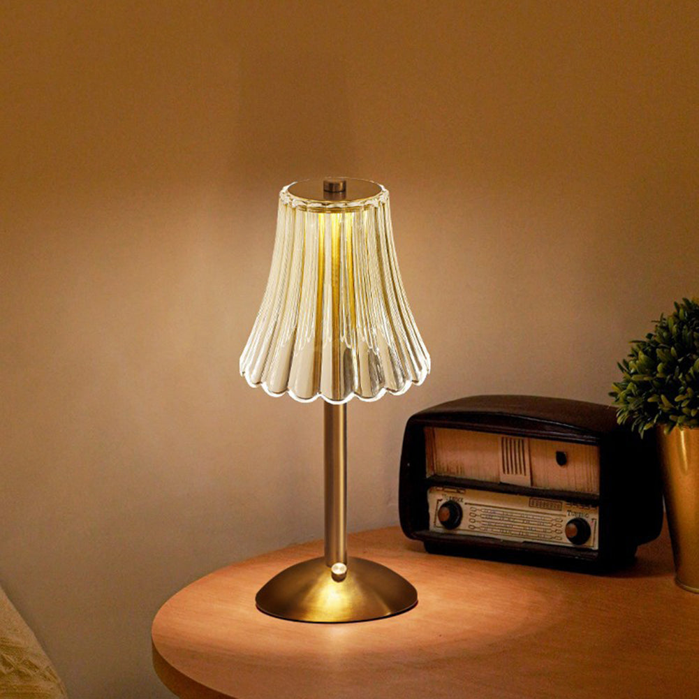 Golden Crystal Touch Lamp – Wireless Dimmable LED Table Light with Adjustable Colour Temperature (USB-C)
