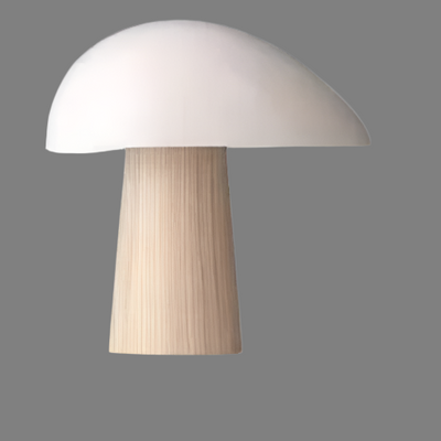 Juno Scandinavian Table Lamp – Modern Mushroom-Inspired Design with Wood Accents