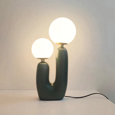 Cactus Table Lamp – Modern LED Touch Lamp with Milky Glass Spheres
