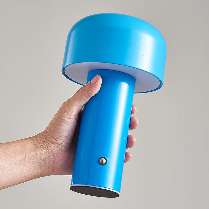 Italian Mushroom Cordless Table Lamp – Dimmable LED with Elegant Chrome Finish